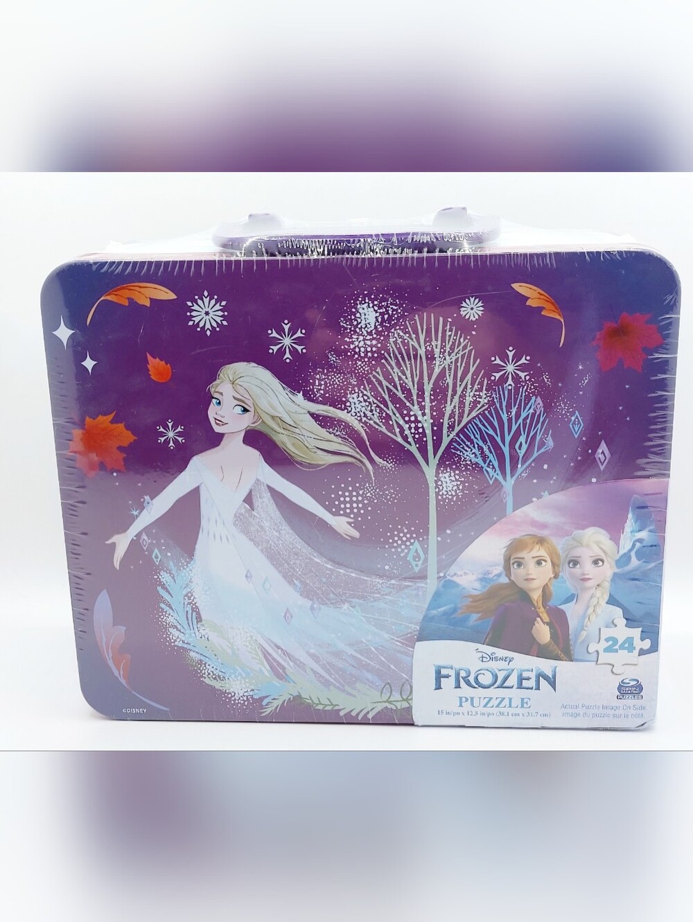 Disney Frozen 24 Piece Puzzle Tin Carry Case Elsa Anna Spin Master NEW Sealed